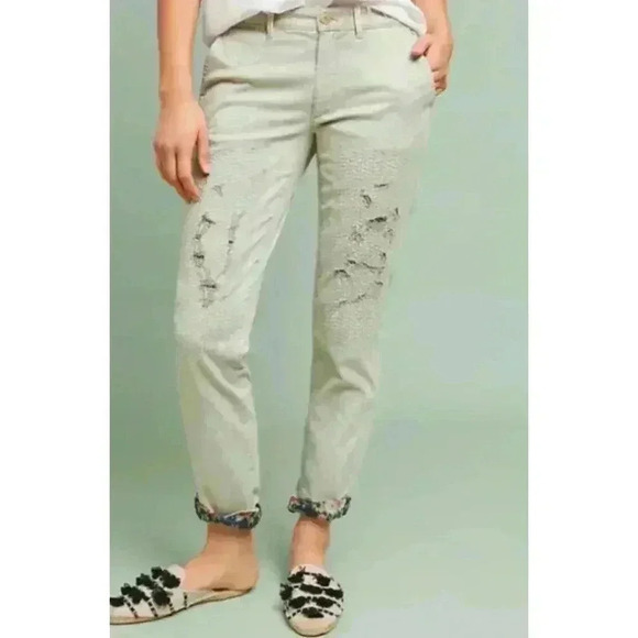 Anthropologie Chino Pants Size 26 Relaxed - Picture 2 of 10